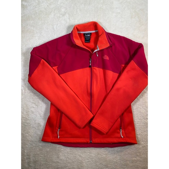 The North Face Jackets & Blazers - The North Face Womens Full Zip Fleece Jacket Orange Red Colorblock SZ Large
